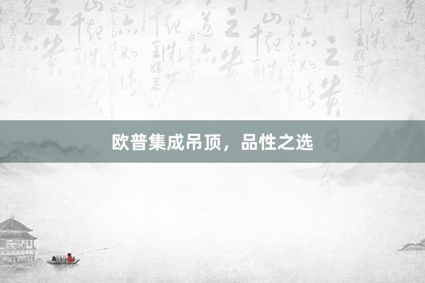 欧普集成吊顶，品性之选
